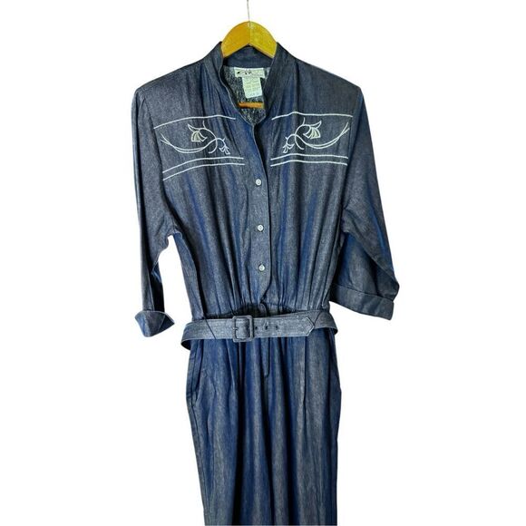 vintage Denim western 80’s  Jumpsuit WILLI of CALIFORNIA Woman One Piece Overall - Picture 2 of 7